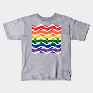 LGBT Rainbow Waves Design Kids T-Shirt